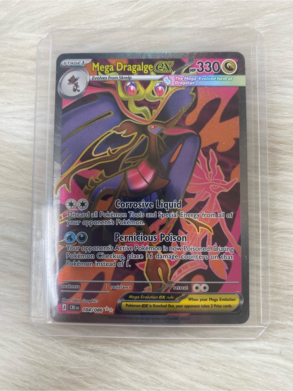 NEW Mega Dragalge EX Chaos Rising Full Art Pokémon Card Ultra Rare 104/086